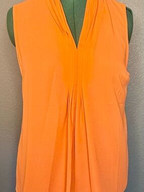 Soft Surroundings NWT Orange Sleeveless Blouse Draped Neck Top Size Large Flowy